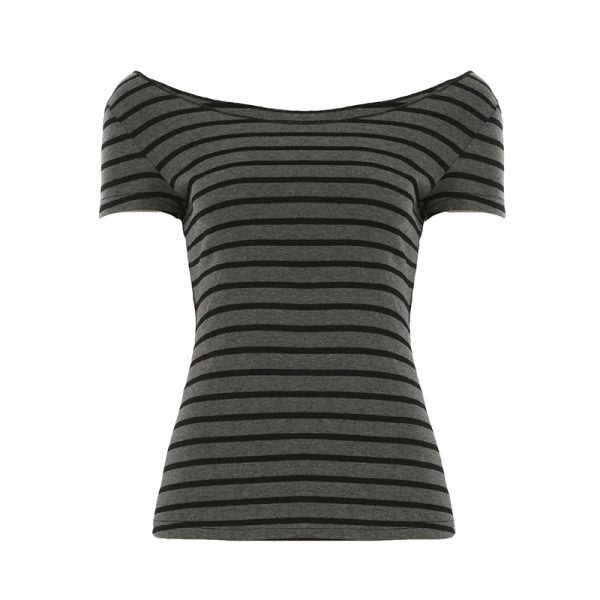 Korean Aesthetic Striped One-Shoulder Sheer Long Sleeve T-Shirt Top for Women - Lightweight Versatile Fashion Essential