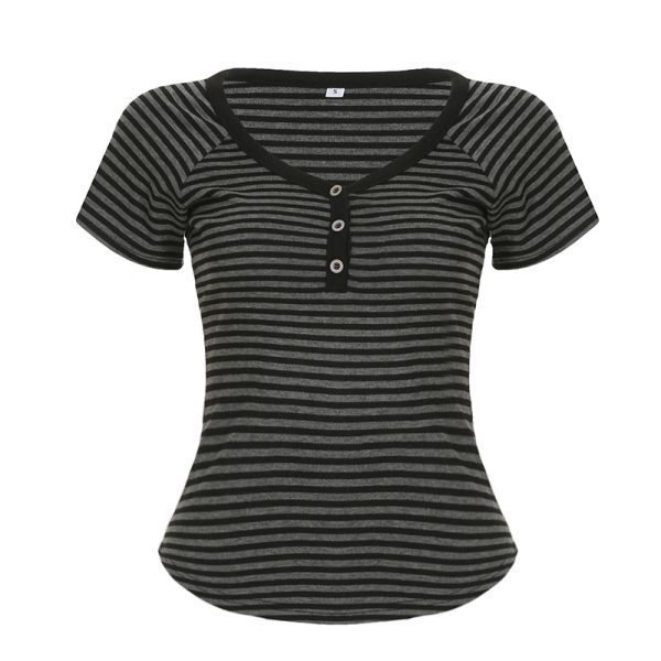 Korean Aesthetic Striped One-Shoulder Sheer Long Sleeve T-Shirt Top for Women - Lightweight Versatile Fashion Essential