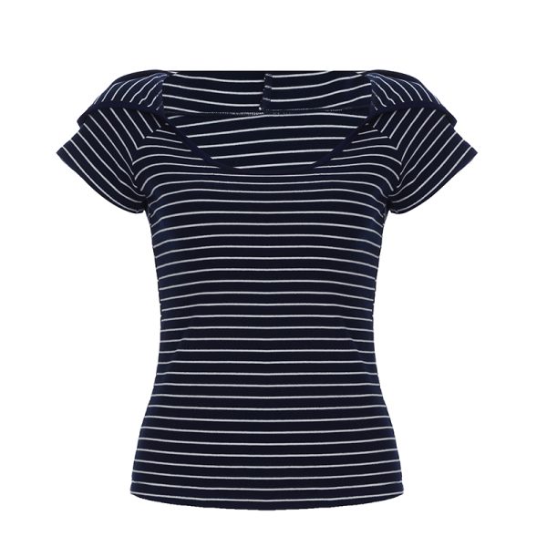 Korean Aesthetic Striped One-Shoulder Sheer Long Sleeve T-Shirt Top for Women - Lightweight Versatile Fashion Essential
