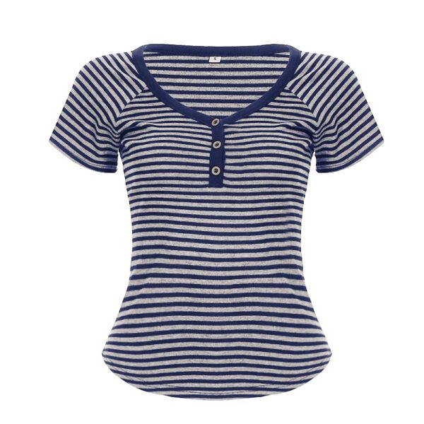 Korean Aesthetic Striped One-Shoulder Sheer Long Sleeve T-Shirt Top for Women - Lightweight Versatile Fashion Essential