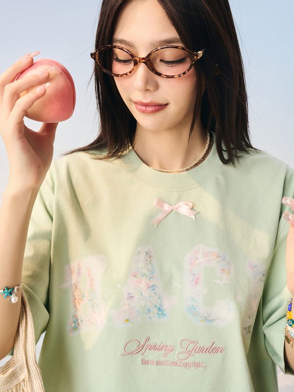 Korean Fairy Style Short Sleeve Sunscreen T-shirt - Cool Feeling Solona Tee for Summer, Playful Design, Perfect for Y2K Fashion