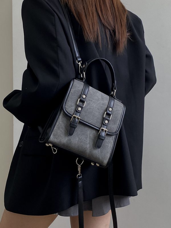 Korean Retro Women's Tote Bag - Versatile Dual-Use Small Backpack for College Style - 2025 Niche Design
