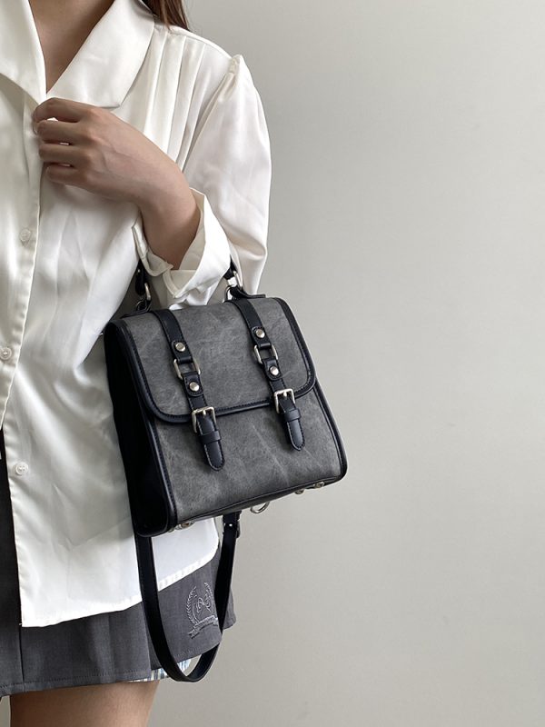 Korean Retro Women's Tote Bag - Versatile Dual-Use Small Backpack for College Style - 2025 Niche Design