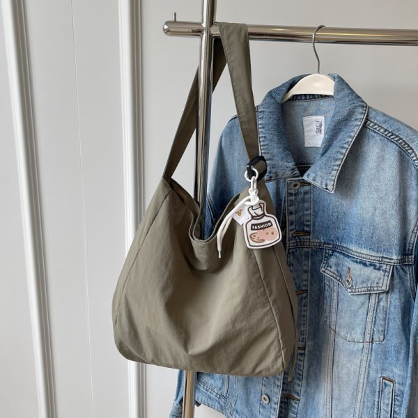 Korean-Style Artistic Canvas Tote Bag for Women - Trendy Crossbody Bag for Summer 2025, Casual Fashion Essential