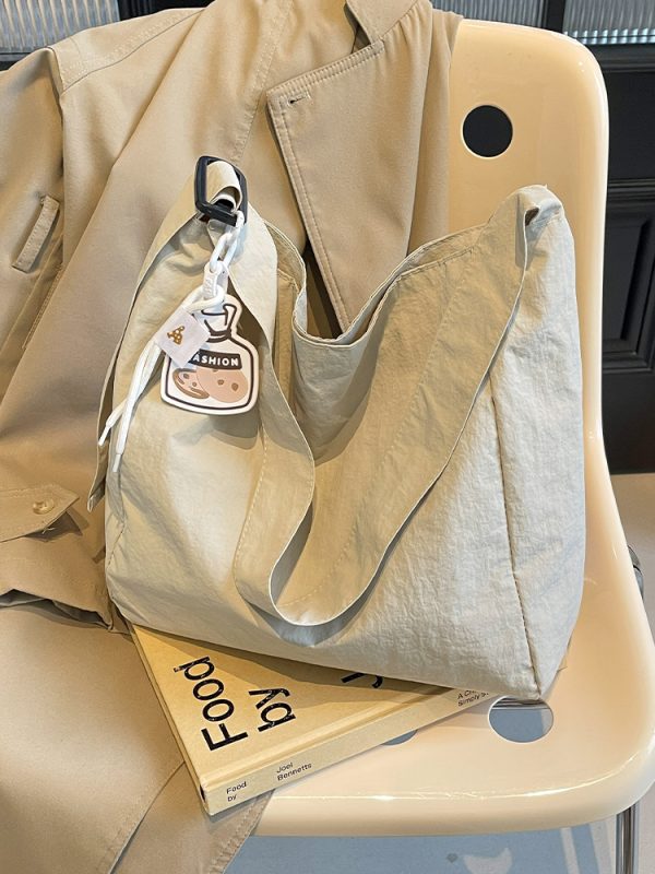 Korean-Style Artistic Canvas Tote Bag for Women - Trendy Crossbody Bag for Summer 2025, Casual Fashion Essential