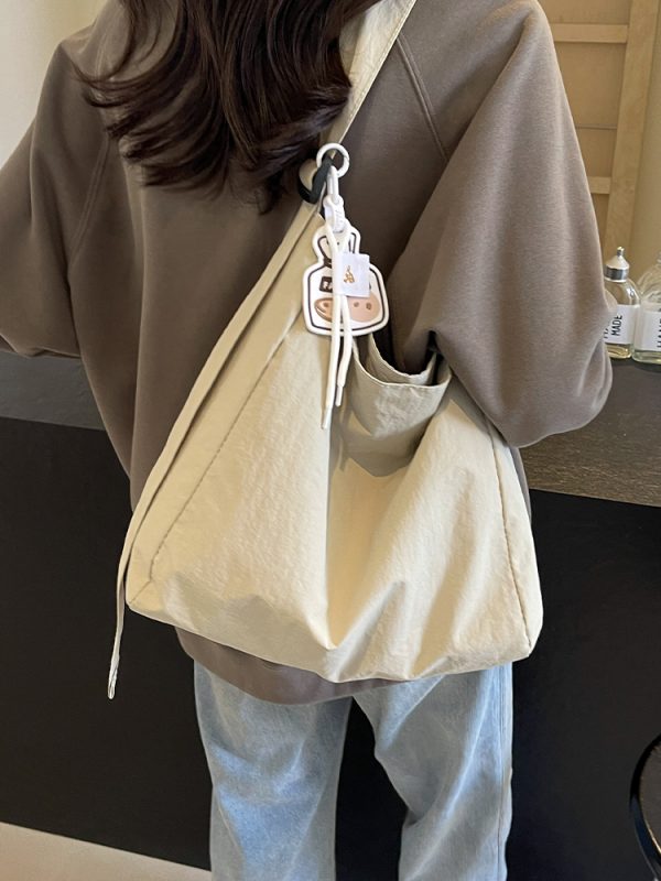 Korean-Style Artistic Canvas Tote Bag for Women - Trendy Crossbody Bag for Summer 2025, Casual Fashion Essential