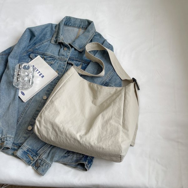 Korean-Style Artistic Canvas Tote Bag for Women - Trendy Crossbody Bag for Summer 2025, Casual Fashion Essential