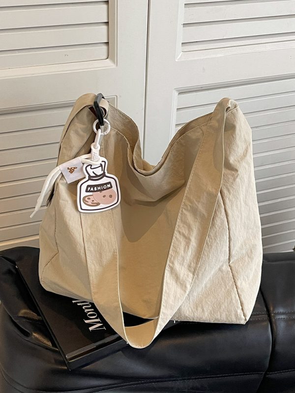 Korean-Style Artistic Canvas Tote Bag for Women - Trendy Crossbody Bag for Summer 2025, Casual Fashion Essential