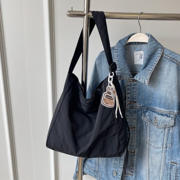Korean-Style Artistic Canvas Tote Bag for Women - Trendy Crossbody Bag for Summer 2025, Casual Fashion Essential