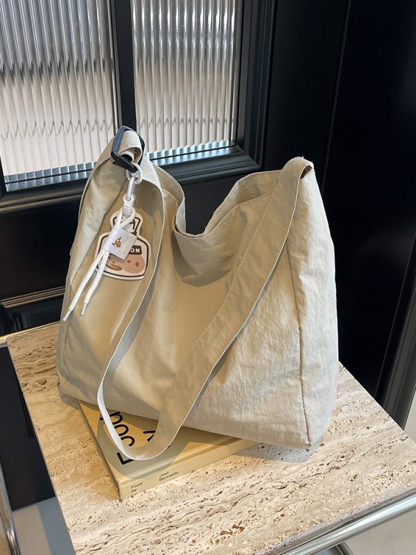 Korean-Style Artistic Canvas Tote Bag for Women - Trendy Crossbody Bag for Summer 2025, Casual Fashion Essential