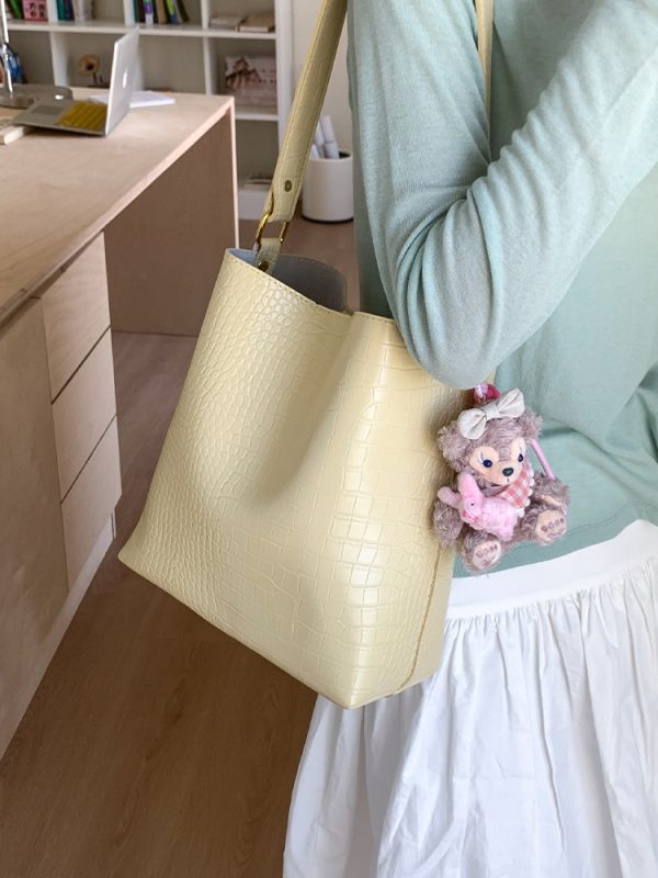 Korean-Style Crocodile Pattern Versatile Shoulder Bag for Women - 2025 Summer High-End Crossbody Bucket Bag