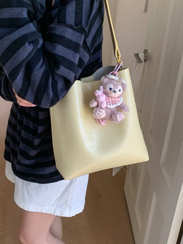 Korean-Style Crocodile Pattern Versatile Shoulder Bag for Women - 2025 Summer High-End Crossbody Bucket Bag