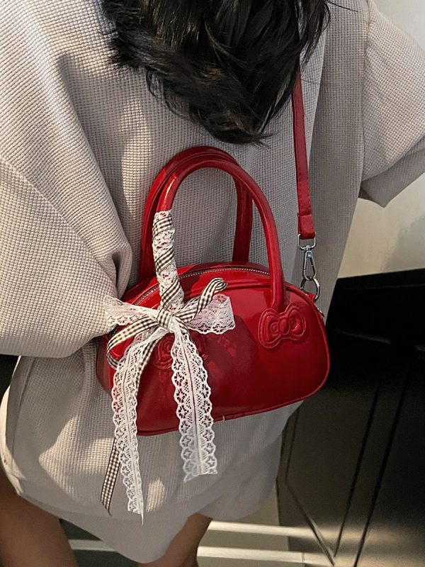 Korean Style Handheld Bowling Bag for Women - Fashionable Versatile Shoulder Crossbody Bag - Simple Casual 2025 Design