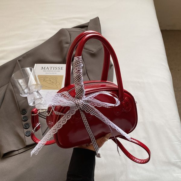 Korean Style Handheld Bowling Bag for Women - Fashionable Versatile Shoulder Crossbody Bag - Simple Casual 2025 Design