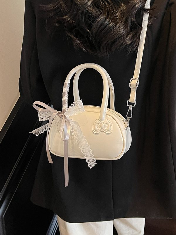 Korean Style Handheld Bowling Bag for Women - Fashionable Versatile Shoulder Crossbody Bag - Simple Casual 2025 Design