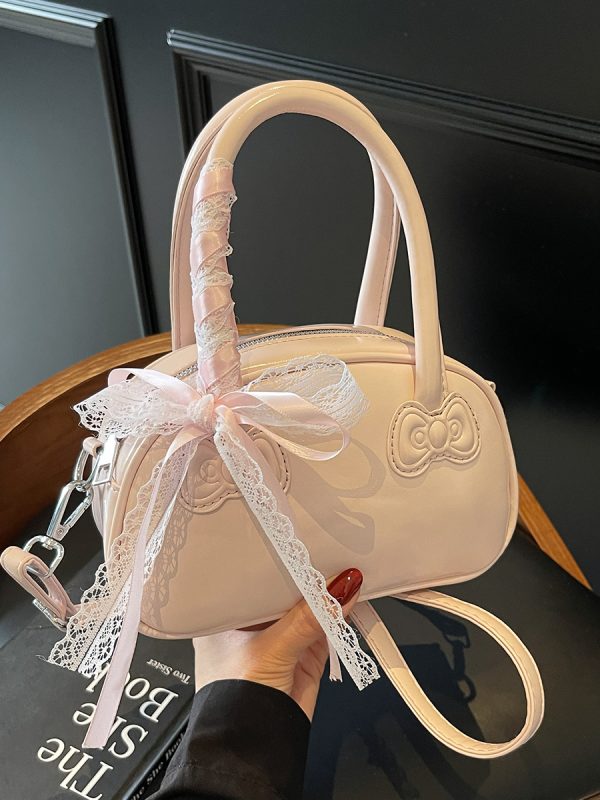Korean Style Handheld Bowling Bag for Women - Fashionable Versatile Shoulder Crossbody Bag - Simple Casual 2025 Design