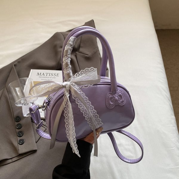 Korean Style Handheld Bowling Bag for Women - Fashionable Versatile Shoulder Crossbody Bag - Simple Casual 2025 Design
