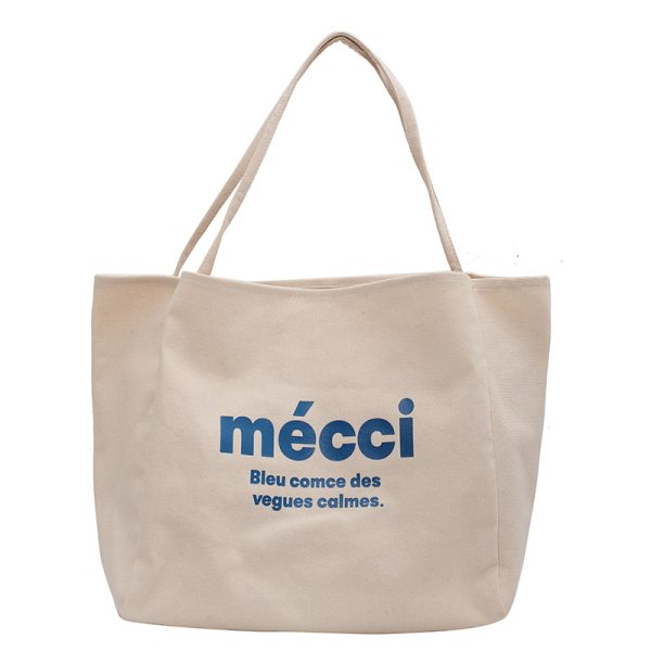 Korean Style Harajuku Canvas Tote Bag for Women, 2025 Large Capacity Simple Japanese Design, Versatile Shoulder Bag