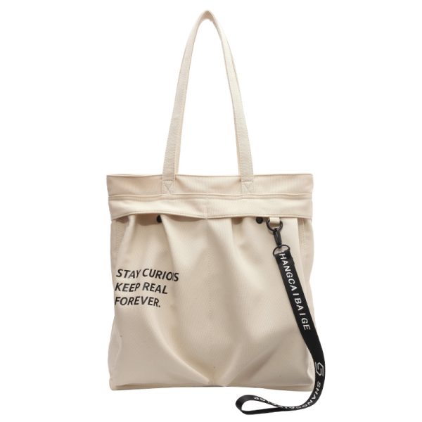 Korean Style Large Capacity Canvas Shoulder Bag for Women - Versatile Casual Tote for Students, Perfect for Class and Everyday Use