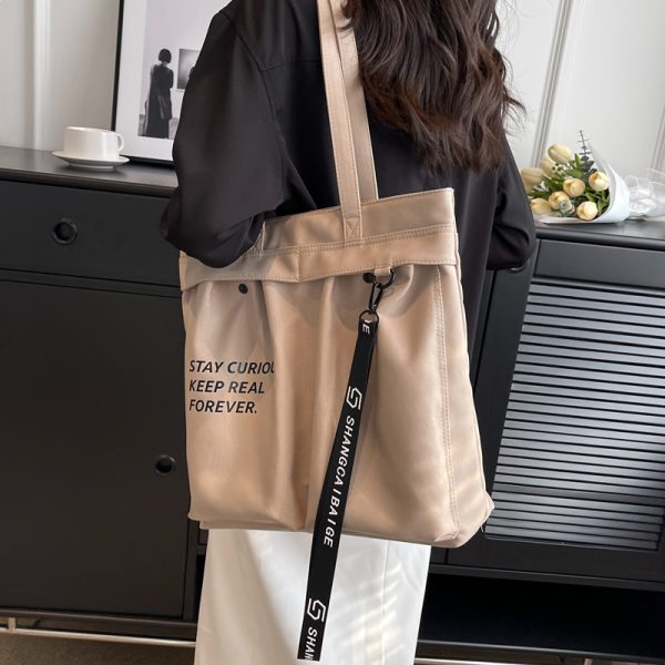 Korean Style Large Capacity Canvas Shoulder Bag for Women - Versatile Casual Tote for Students, Perfect for Class and Everyday Use