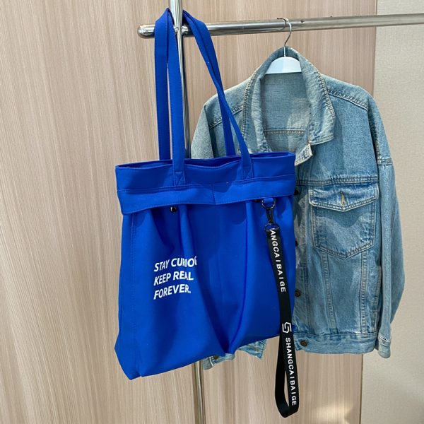 Korean Style Large Capacity Canvas Shoulder Bag for Women - Versatile Casual Tote for Students, Perfect for Class and Everyday Use