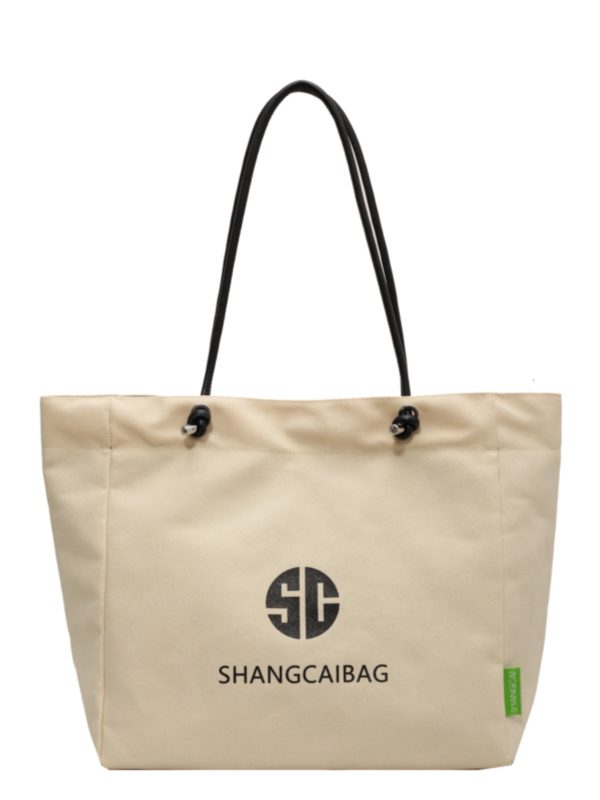 Korean Style Large Capacity Canvas Tote Bag for Women - Fashionable Portable Shopping & Casual Commuting Shoulder Bag