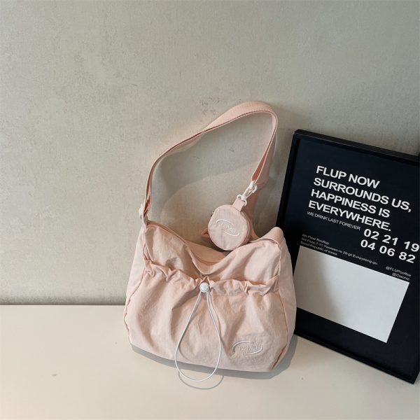 Korean Style Large Capacity Tote Bag - Trendy Nylon Dumpling Shoulder Bag for Casual Spring 2025 Fashion