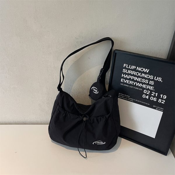 Korean Style Large Capacity Tote Bag - Trendy Nylon Dumpling Shoulder Bag for Casual Spring 2025 Fashion