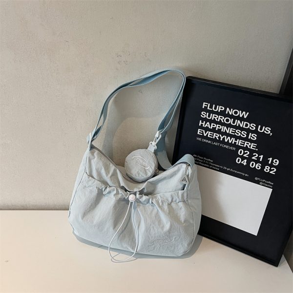 Korean Style Large Capacity Tote Bag - Trendy Nylon Dumpling Shoulder Bag for Casual Spring 2025 Fashion