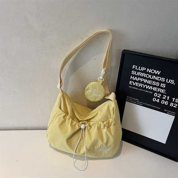 Korean Style Large Capacity Tote Bag - Trendy Nylon Dumpling Shoulder Bag for Casual Spring 2025 Fashion