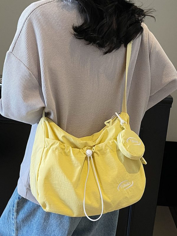 Korean Style Large Capacity Tote Bag - Trendy Nylon Dumpling Shoulder Bag for Casual Spring 2025 Fashion