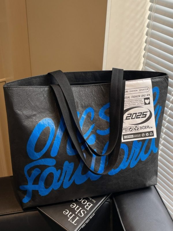 Korean-Style Large Capacity Tote Bag for Women - 2025 DuPont Paper Shoulder Bag for Class and Commuting