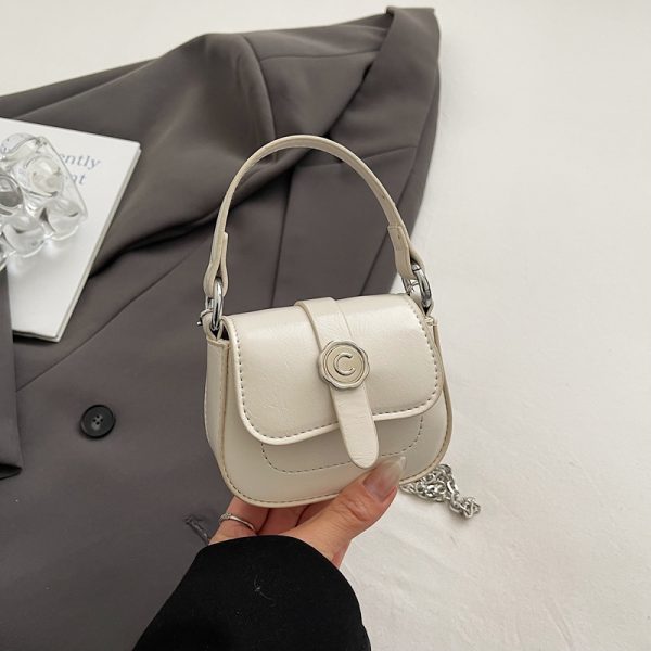 Korean-Style Mini Coin Purse Handbag for Women - 2025 High-End Single Shoulder Crossbody Saddle Bag