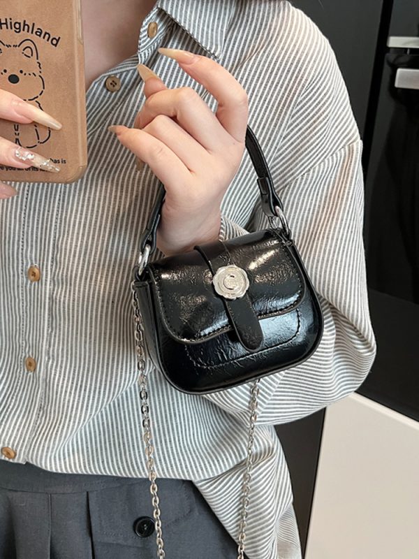 Korean-Style Mini Coin Purse Handbag for Women - 2025 High-End Single Shoulder Crossbody Saddle Bag