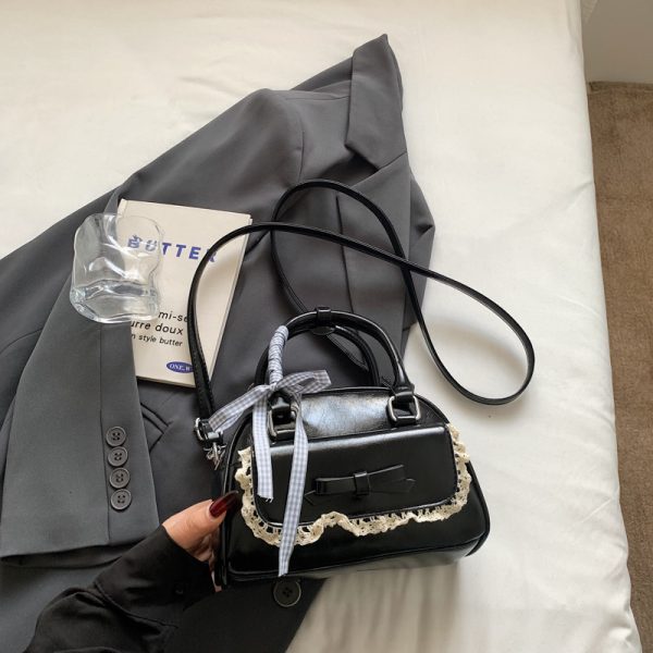 Korean-Style Minimalist Bow Single-Shoulder Crossbody Bag for Women - 2025 Summer High-End Small Square Commuter Bag