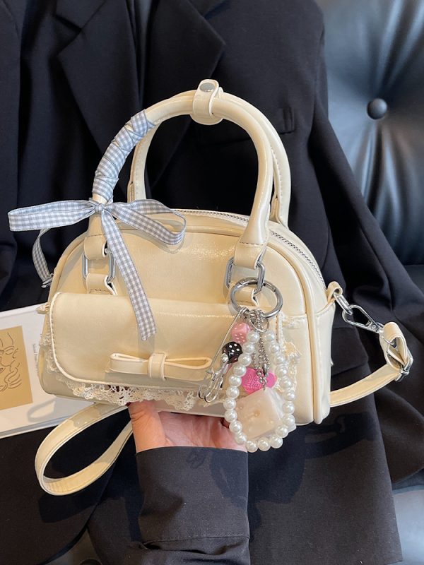 Korean-Style Minimalist Bow Single-Shoulder Crossbody Bag for Women - 2025 Summer High-End Small Square Commuter Bag