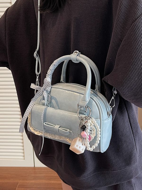 Korean-Style Minimalist Bow Single-Shoulder Crossbody Bag for Women - 2025 Summer High-End Small Square Commuter Bag