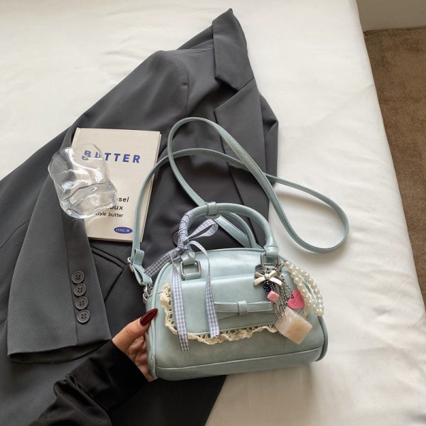 Korean-Style Minimalist Bow Single-Shoulder Crossbody Bag for Women - 2025 Summer High-End Small Square Commuter Bag
