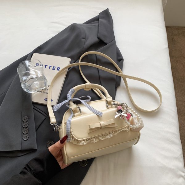 Korean-Style Minimalist Bow Single-Shoulder Crossbody Bag for Women - 2025 Summer High-End Small Square Commuter Bag