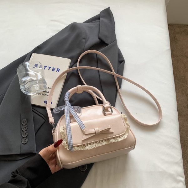 Korean-Style Minimalist Bow Single-Shoulder Crossbody Bag for Women - 2025 Summer High-End Small Square Commuter Bag