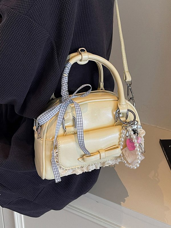 Korean-Style Minimalist Bow Single-Shoulder Crossbody Bag for Women - 2025 Summer High-End Small Square Commuter Bag