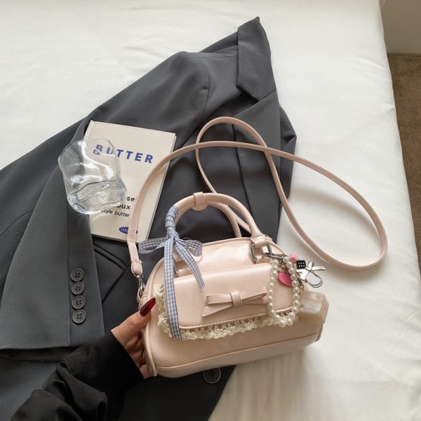 Korean-Style Minimalist Bow Single-Shoulder Crossbody Bag for Women - 2025 Summer High-End Small Square Commuter Bag