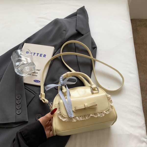 Korean-Style Minimalist Bow Single-Shoulder Crossbody Bag for Women - 2025 Summer High-End Small Square Commuter Bag