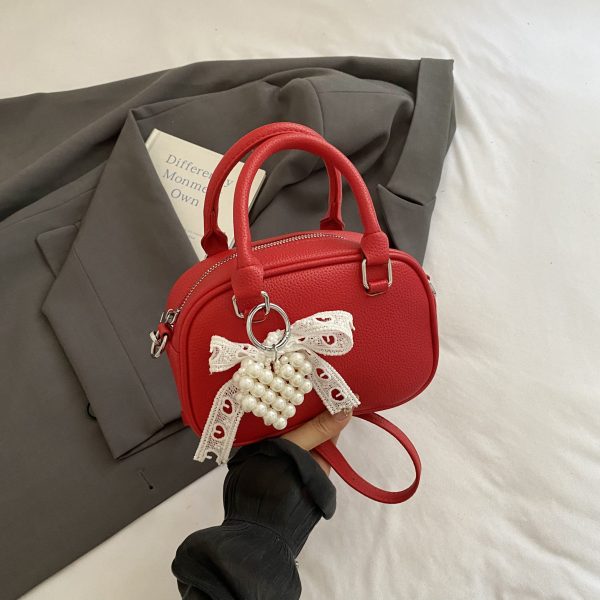 Korean-Style Minimalist Casual Tote Bag for Women - Small Square Crossbody Bowling Bag for Summer 2025