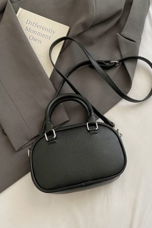 Korean-Style Minimalist Casual Tote Bag for Women - Small Square Crossbody Bowling Bag for Summer 2025
