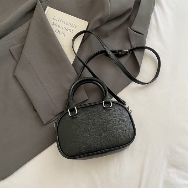 Korean-Style Minimalist Casual Tote Bag for Women - Small Square Crossbody Bowling Bag for Summer 2025