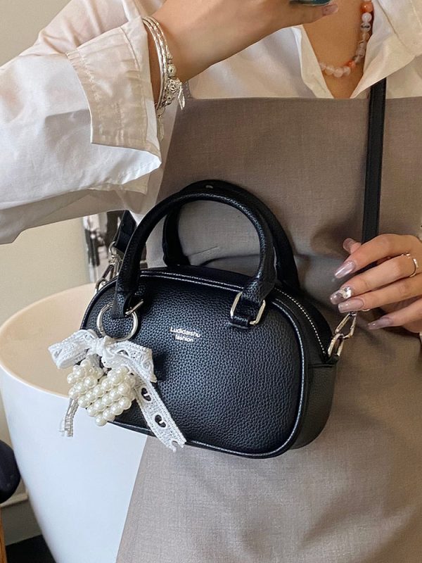Korean-Style Minimalist Casual Tote Bag for Women - Small Square Crossbody Bowling Bag for Summer 2025