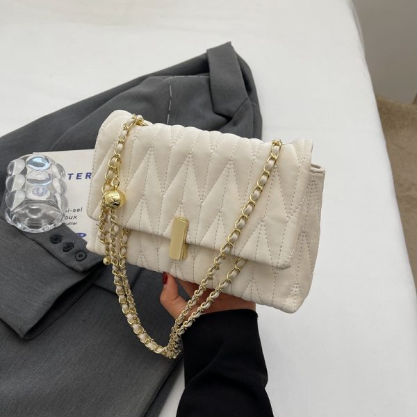 Korean-Style Minimalist Casual Women's Diamond-Patterned Small Square Bag - High-End Niche Shoulder Bag for Spring/Summer 2025