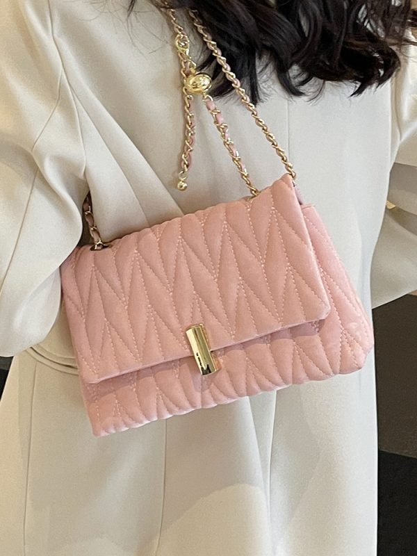 Korean-Style Minimalist Casual Women's Diamond-Patterned Small Square Bag - High-End Niche Shoulder Bag for Spring/Summer 2025