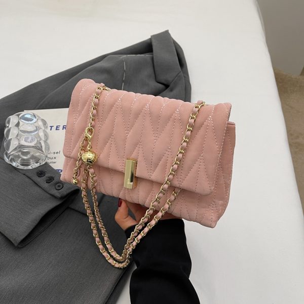 Korean-Style Minimalist Casual Women's Diamond-Patterned Small Square Bag - High-End Niche Shoulder Bag for Spring/Summer 2025